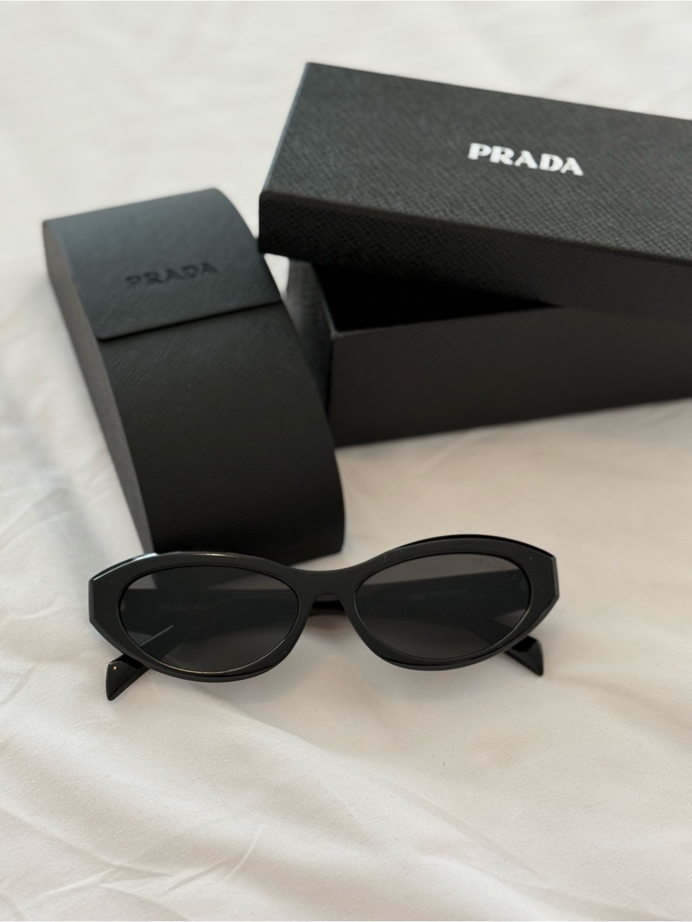 Brand New Prada PR26ZS Black Oval Sunglasses with Case & Box